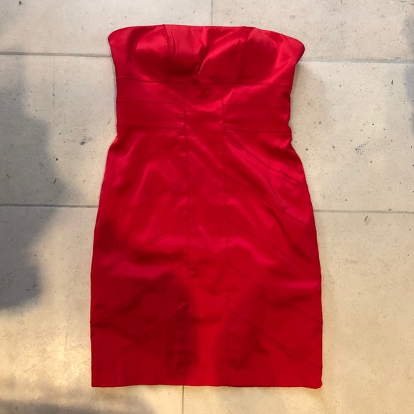 bebe Dresses & Skirts - BEBE Red Strapless Mini Dress bebe Dresses & Skirts - BEBE Red Strapless Mini Dress